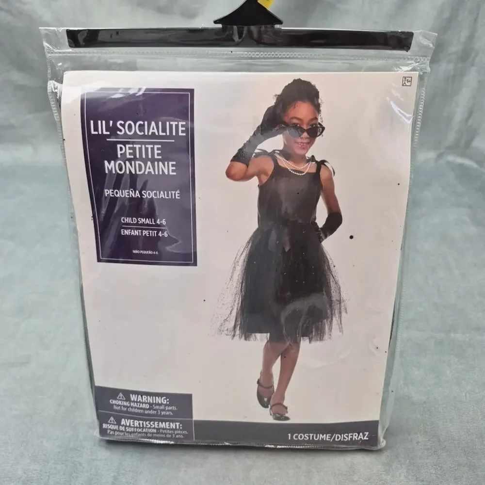 Lil Socialite Girl Breakfast at Tiffany's Costume Dress Up Pretend Play 4-6